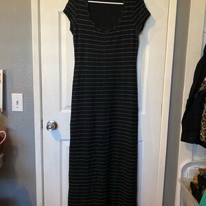 Black Striped Maxi Dress